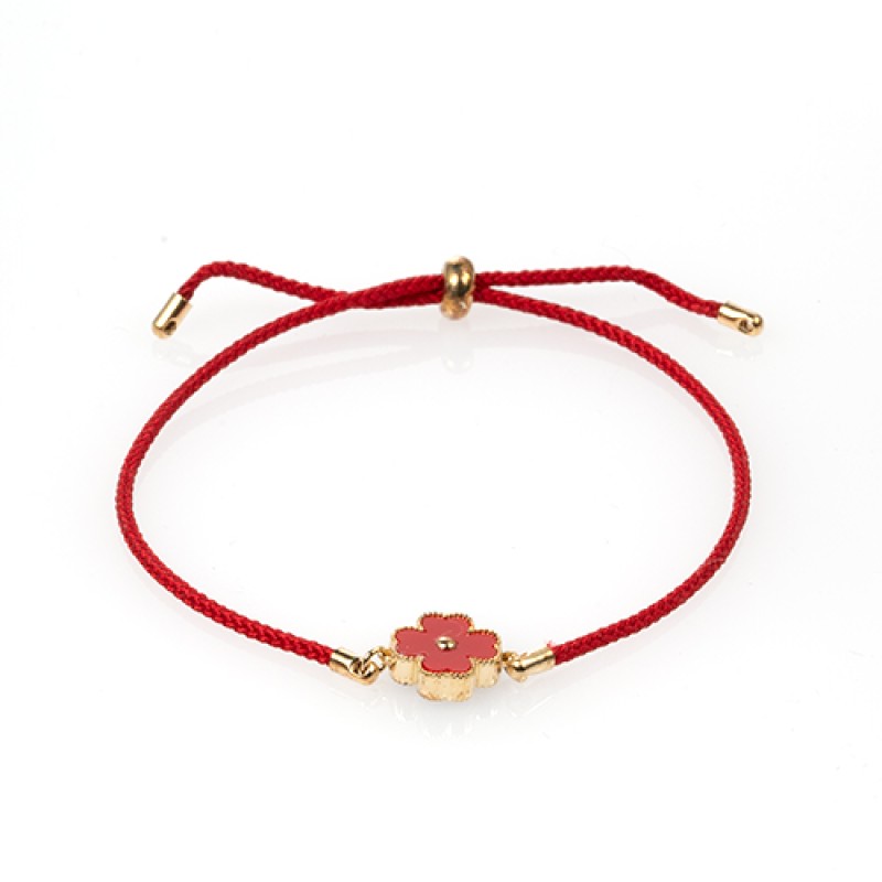 Rokassprādze-aukla ar rotu (Āboliņa lapa (VAN CLEEF) dizains)