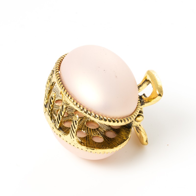 Matu sprādze-KRĀBIS ar dekoru ovālās formas4,2*3,9cm