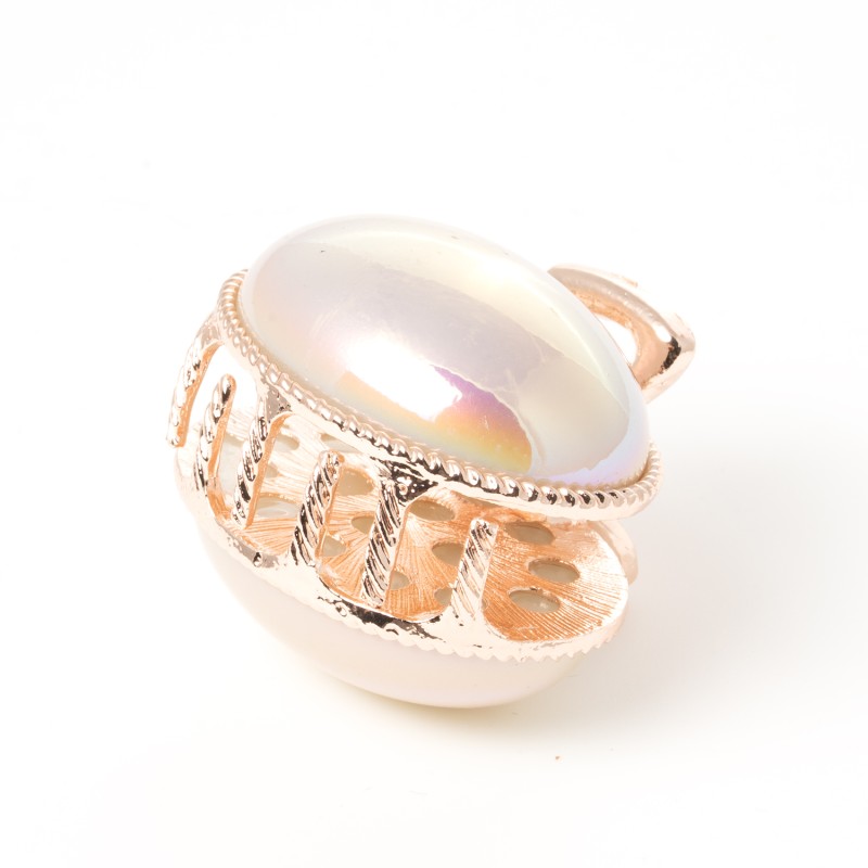 Matu sprādze-KRĀBIS ar dekoru ovālās formas4,2*3,9cm