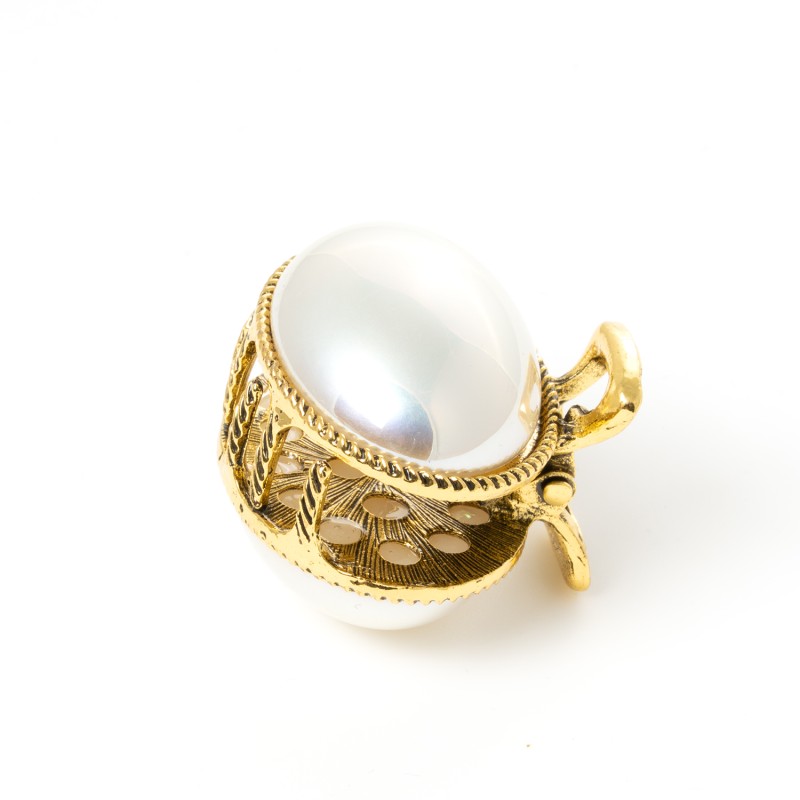 Matu sprādze-KRĀBIS ar dekoru ovālās formas4,2*3,9cm