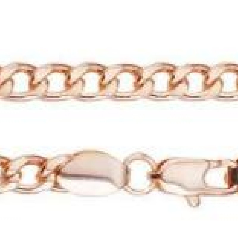 Apzeltīta rokassprādze Apļveida apmales(Round Curb) posmu virkne