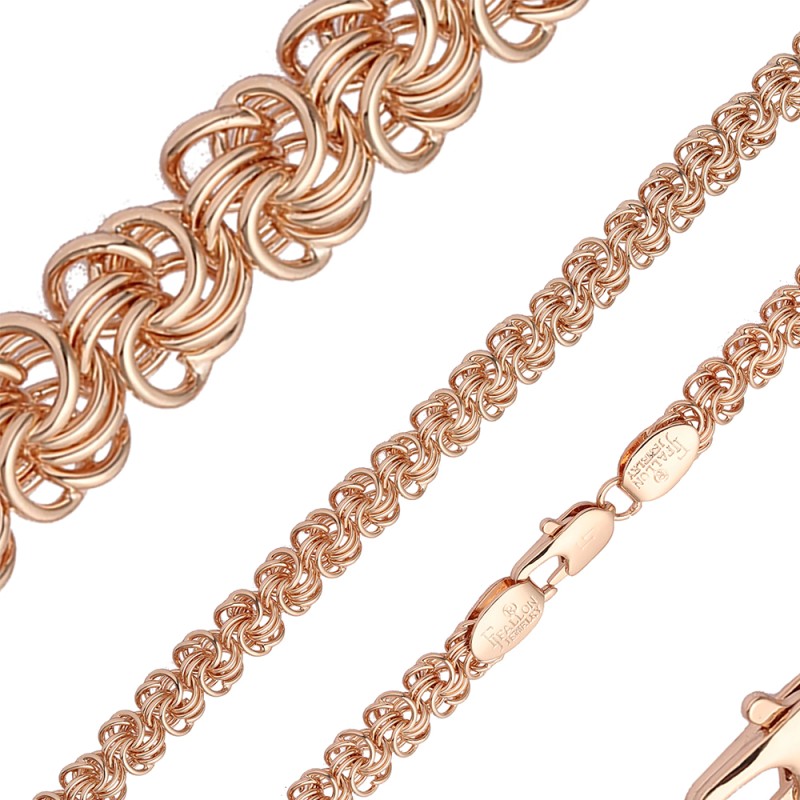 Apzeltītā ķēdīte Bismarks Luxurious Byzantine garās aušanas dubultās un trīskāršās rolo posmu pinums