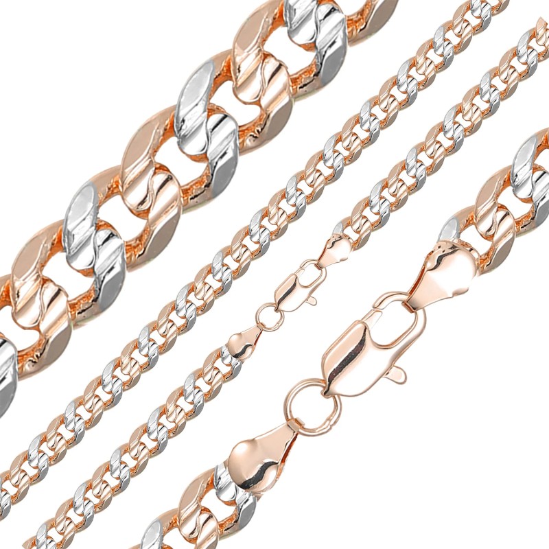 Apzeltītā ķēdīte Klasisks Maiami stila Kubas posmu ar dubultrievām vidū pinums