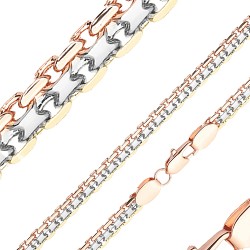 Apzeltītā ķēdīte Bismarks enkura aušanas dubulto posmu pinums