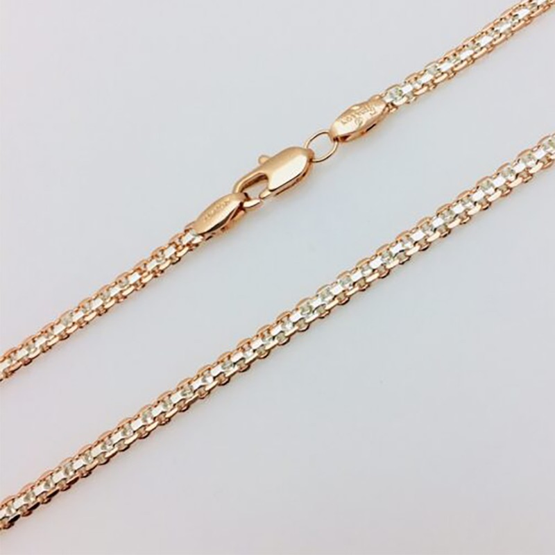 Apzeltītā ķēdīte Bismarks enkura aušanas dubulto posmu pinums