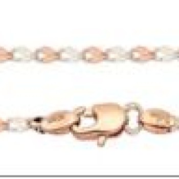 Apzeltītā ķēdīte Klasisku mežģīņu ovālu plakanu gredzenu posmu virkne