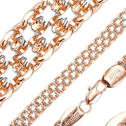 Apzeltītā ķēdīte Bismarks enkura aušanas trīskāršā posma pinums