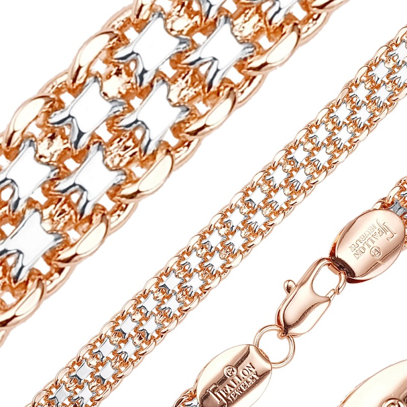 Apzeltītā ķēdīte Bismarks enkura aušanas trīskāršā posma pinums