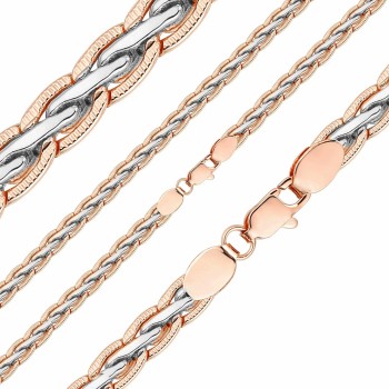 Apzeltītā ķēdīte Spiga kviešu vārpas vīto posmu ar grāvējumu pinums