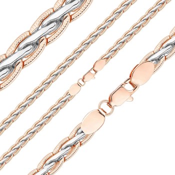 Apzeltītā ķēdīte Spiga kviešu vārpas vīto posmu ar grāvējumu pinums