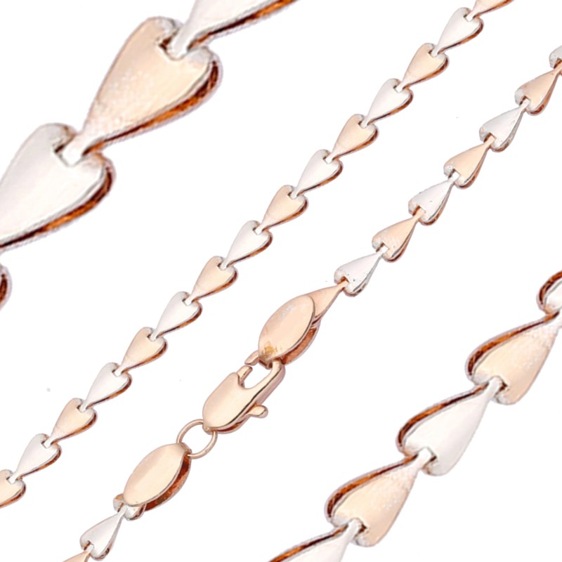 Apzeltītā ķēdīte Eleganta lapveida sirds formas virkne