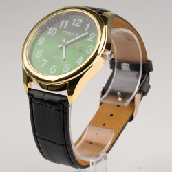 OMAX rokas pulkstenis vīriešu Ø4,3cm ar ādas siksnu