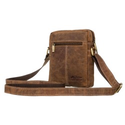 Vīriešu plecu soma PETERSON dabīgā āda