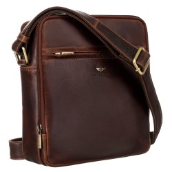 Vīriešu plecu soma PETERSON dabīgā āda