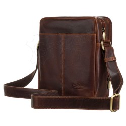 Vīriešu plecu soma PETERSON dabīgā āda