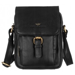 Vīriešu plecu soma PETERSON dabīgā āda