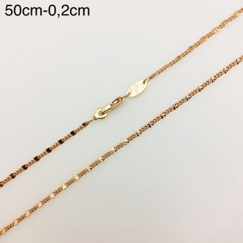 Apzeltītā ķēdīte Figaro stila pinums ar saules staru grāvējuma Fancy posmiem