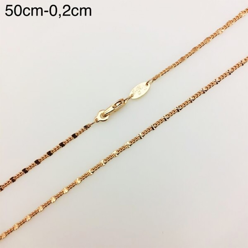 Apzeltītā ķēdīte Figaro stila pinums ar saules staru grāvējuma Fancy posmiem