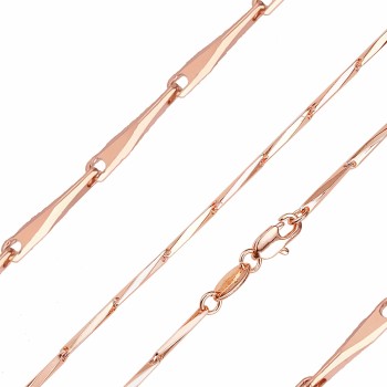 Apzeltītā ķēdīte Elegantu klasisku stienīšu posmu virkne ar šarnīrveida saitēm