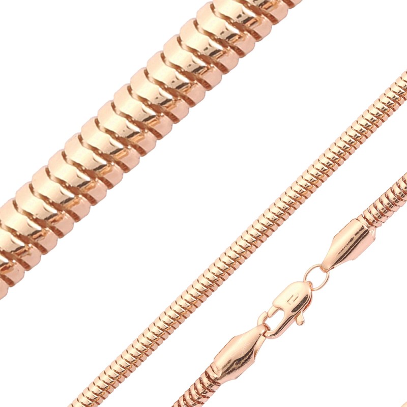 Apzeltītā ķēdīte Klasiska čūskas kaula noapaļotu robainu posmu virkne