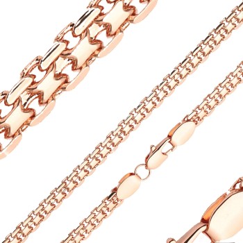 Apzeltīta rokassprādze Bismarks enkura aušanas dubulto posmu pinums