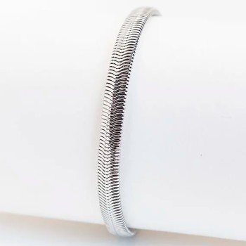 Rokassprādze ar rodija pārklājumu Plakanu čūskas skeleta posmu virkne