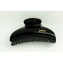 Matu sprādze-KRĀBIS ar uzrakstu Fashion loka forma 8,5cm melna