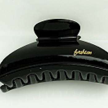 Matu sprādze-KRĀBIS ar uzrakstu Fashion loka forma 8,5cm melna