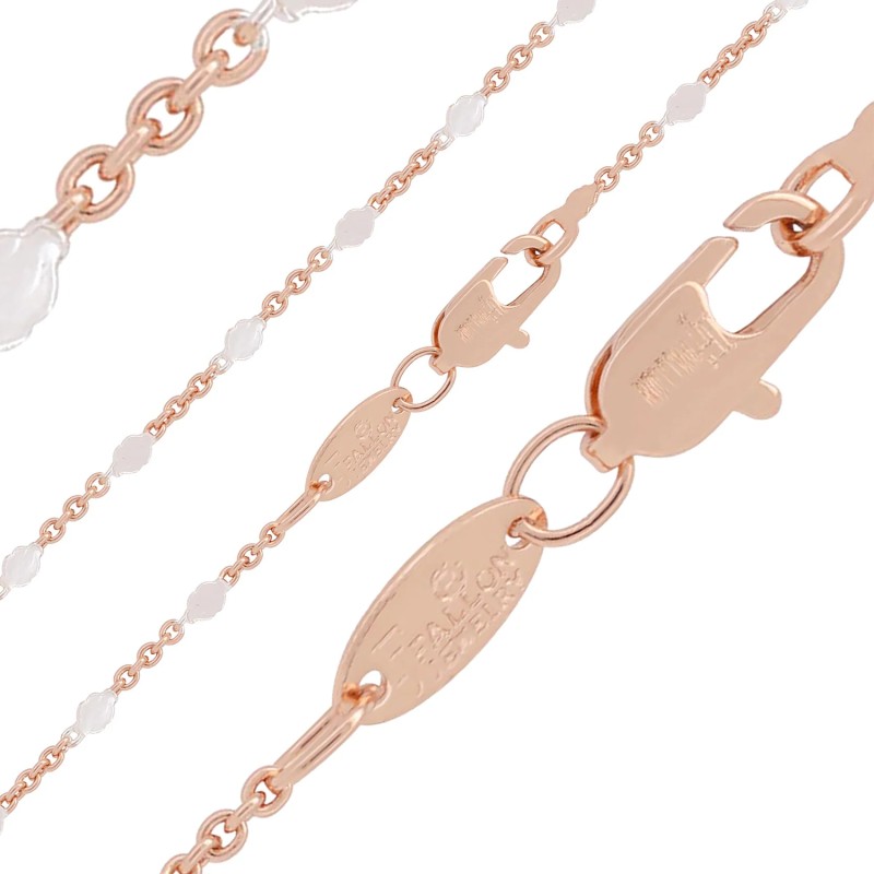 Apzeltītā ķēdīte Figaro izsmalcināta ar ziedu motīvu posmiem virkne