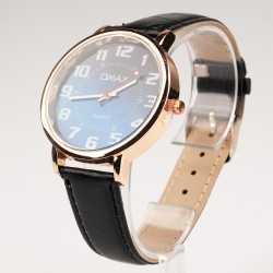 OMAX rokas pulkstenis Ø4cm ar ādas siksnu