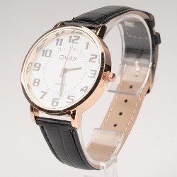 OMAX rokas pulkstenis Ø4cm ar ādas siksnu