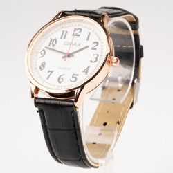 OMAX rokas pulkstenis Ø3,8cm ar ādas siksnu