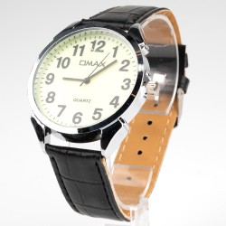 OMAX rokas pulkstenis vīriešu Ø4,2cm ar ādas siksnu