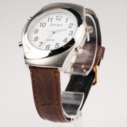 OMAX rokas pulkstenis 3,9x4,6cm ar ādas siksnu