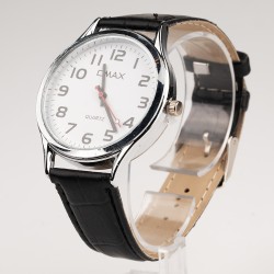 OMAX rokas pulkstenis Ø3,8cm ar ādas siksnu