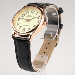 OMAX rokas pulkstenis Ø3,7cm ar ādas siksnu