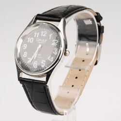 OMAX rokas pulkstenis Ø3,4cm ar ādas siksnu