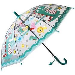 Bērnu Lietussargs pusautomāts caurspīdīgs ar apdruku